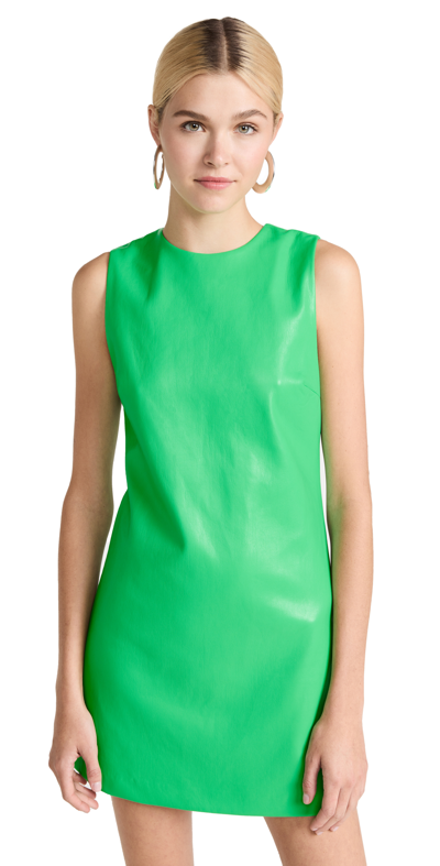 Shop Alice And Olivia Coley Vegan Leather Dress Garden Green