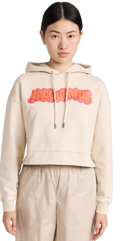 Shop Jacquemus Le Sweatshirt Pate A Mode Sweatshirt Print Logo Paste Beige