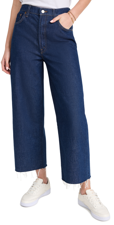 Mother Snacks! The Fun Dip Ankle Fray Cold Brew Jeans In Blue | ModeSens