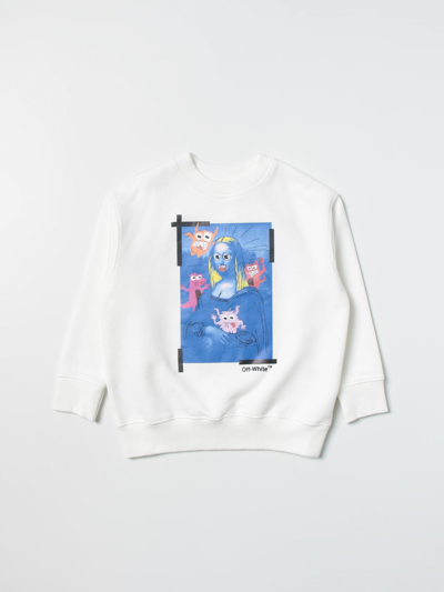 Shop Off-white Cotton Sweatshirt With Graphic Print In White