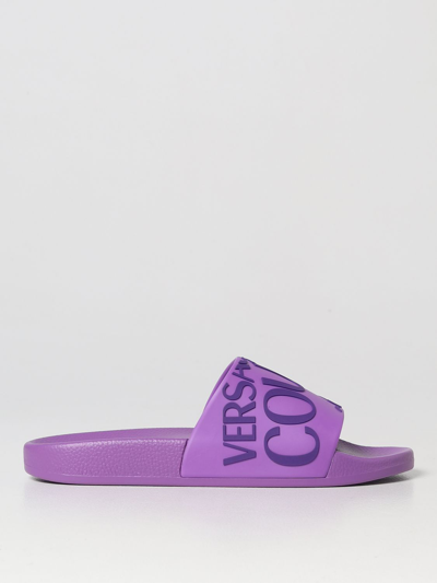 Shop Versace Jeans Couture Flat Sandals  Woman In Violet