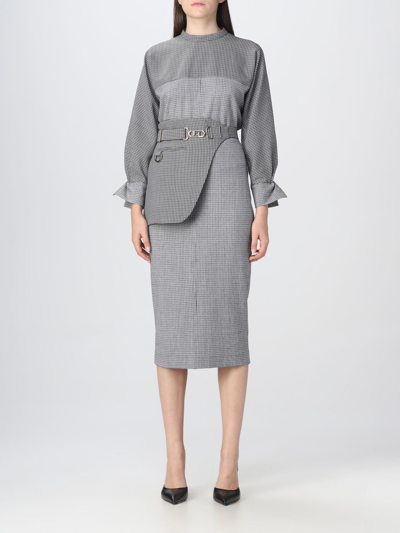 Shop Fendi Dress  Woman Color Grey