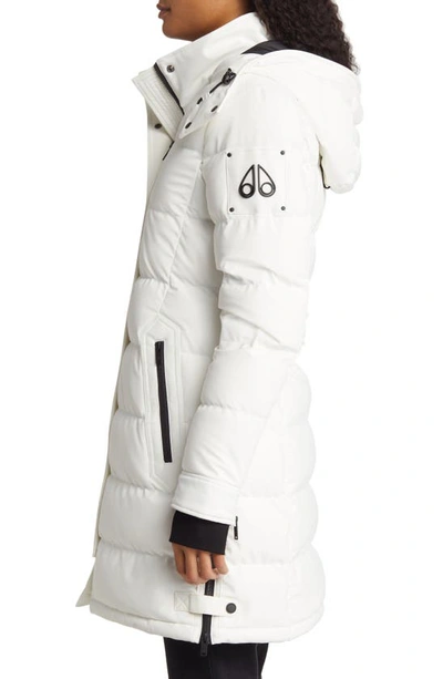 Moose Knuckles Watershed Genuine Shearling Trim Down Parka In Milkyway