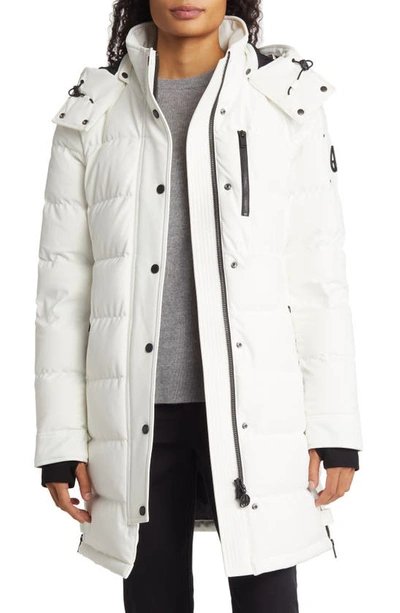 Moose Knuckles Watershed Genuine Shearling Trim Down Parka In Milkyway