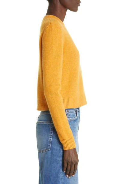 Shop The Elder Statesman Simple Crop Cashmere Sweater In Apricot