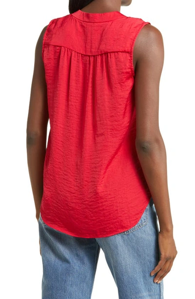 Shop Vince Camuto Rumpled Satin Blouse In Luxe Red