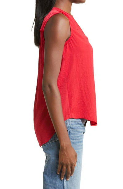 Shop Vince Camuto Rumpled Satin Blouse In Luxe Red