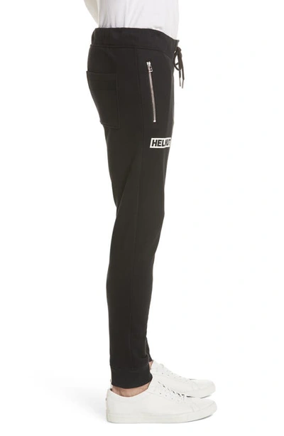 Shop Helmut Lang Logo Print Sweatpants In Black