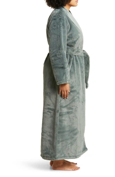 Shop Nordstrom Recycled Faux Fur Robe In Green Balsam