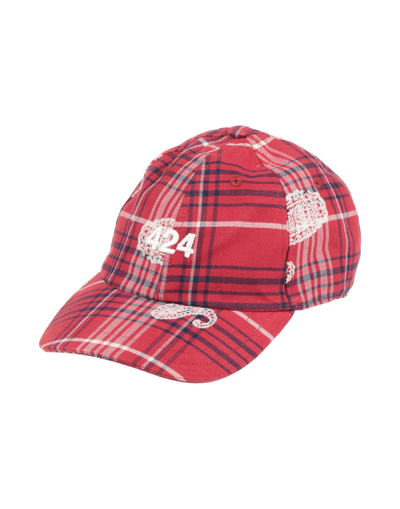 Shop 424 Fourtwofour Man Hat Red Size Onesize Cotton, Linen