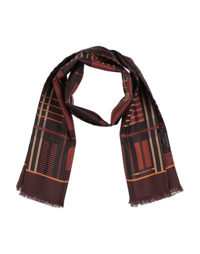 Shop Zegna Man Scarf Cocoa Size - Silk In Brown