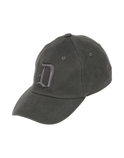 Shop Dondup Man Hat Lead Size Onesize Cotton, Elastane In Grey
