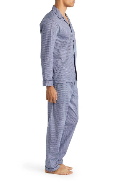 Shop Majestic Stretch Cotton Pajamas In Navy/ Blue