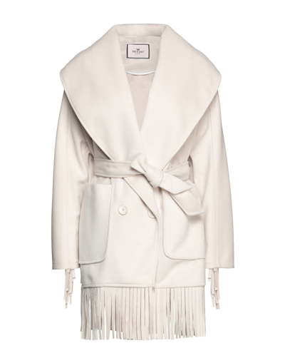 Shop Mulish Woman Coat Ivory Size 12 Polyester, Viscose In White