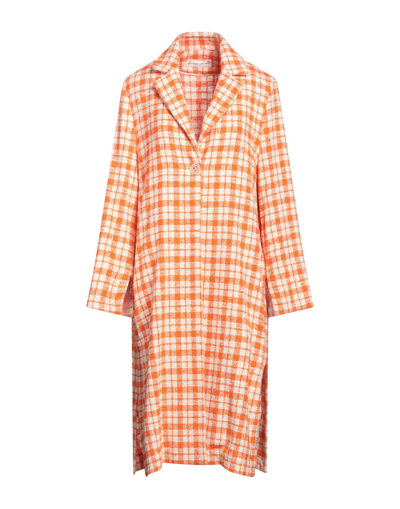 Shop Pdr Phisique Du Role Woman Coat Orange Size 1 Cotton, Polyamide, Elastane