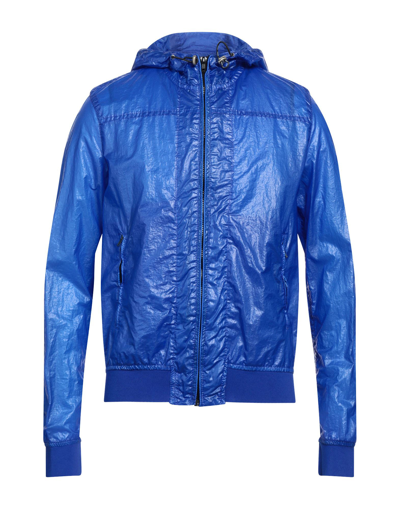 Shop Pmds Premium Mood Denim Superior Man Jacket Bright Blue Size L Polyurethane, Polyamide