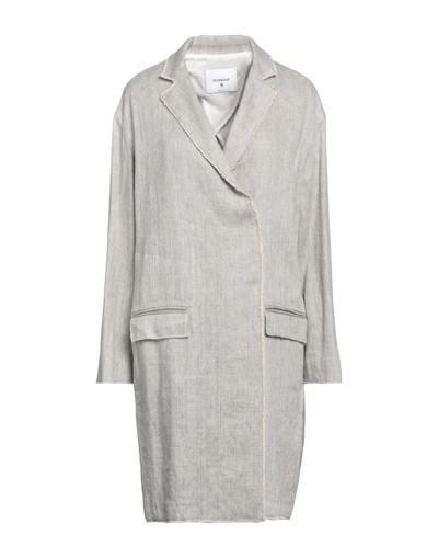 Shop Dondup Woman Denim Outerwear Grey Size 4 Linen, Silk