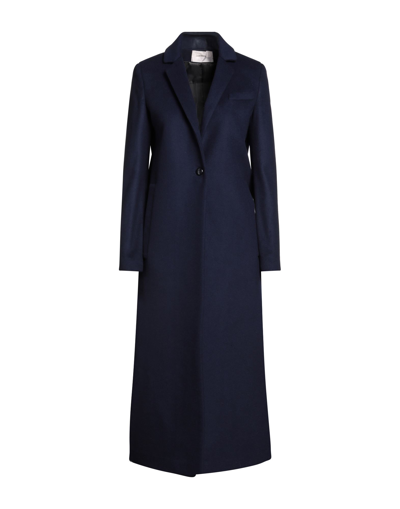 Shop Annie P . Woman Coat Midnight Blue Size 4 Virgin Wool, Polyamide