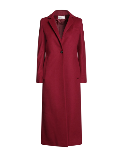 Shop Annie P . Woman Coat Garnet Size 10 Virgin Wool, Polyamide In Red