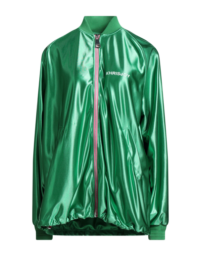 Shop Khrisjoy Woman Jacket Green Size 00 Polyester