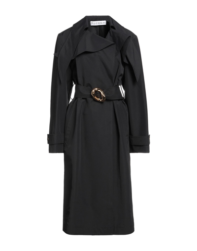 Shop Jw Anderson Woman Overcoat & Trench Coat Black Size 6 Cotton, Polyamide