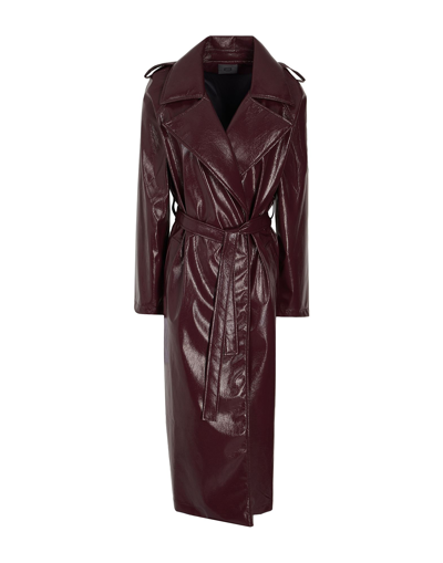 Shop 8 By Yoox Oversized Trench Coat Woman Overcoat & Trench Coat Deep Purple Size 10 Polyurethane, Polye