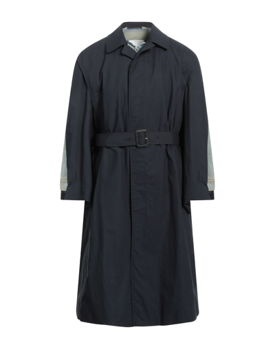 Shop Maison Margiela Man Overcoat & Trench Coat Midnight Blue Size 40 Cotton