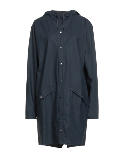 Shop Rains Woman Overcoat Midnight Blue Size S/m Polyester, Polyurethane