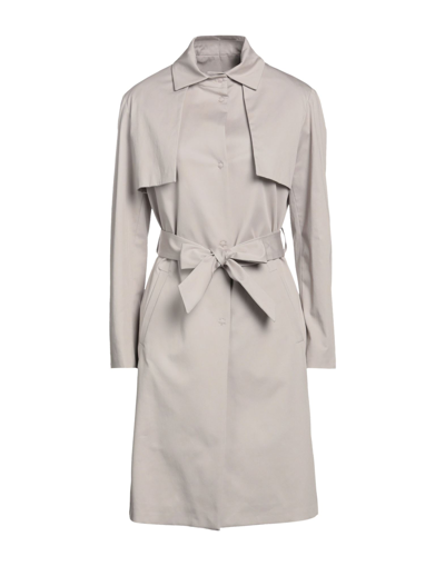 Shop Annie P . Woman Overcoat & Trench Coat Light Grey Size 10 Cotton, Elastane