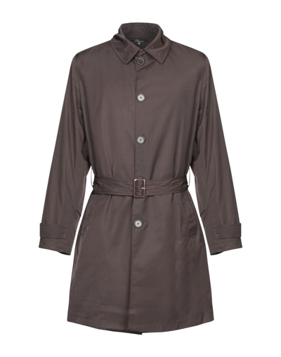 Shop Riviera Milano Man Overcoat & Trench Coat Dark Brown Size 46 Polyester