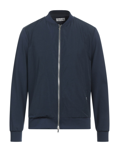 Shop Daniele Alessandrini Homme Man Jacket Midnight Blue Size 36 Polyester, Cotton, Elastane