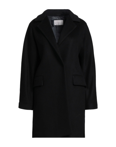 Shop Annie P . Woman Coat Black Size 12 Virgin Wool, Polyamide, Cashmere