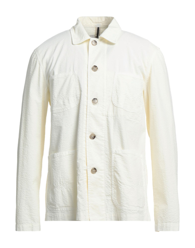 Shop Brooksfield Man Jacket Ivory Size 42 Cotton, Elastane In White