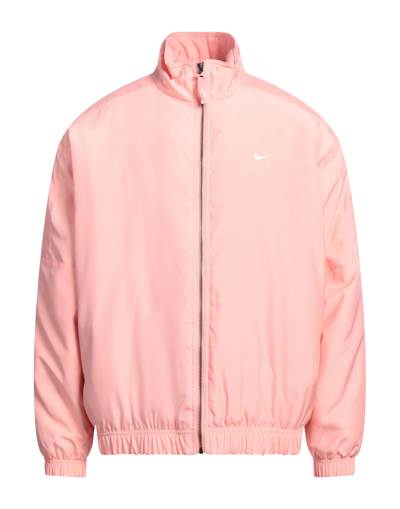 Shop Nike Man Jacket Salmon Pink Size S Polyester