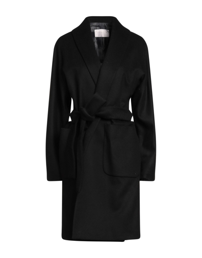 Shop Annie P . Woman Coat Black Size 10 Virgin Wool, Polyamide, Cashmere
