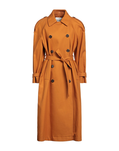 Shop Rodebjer Woman Overcoat & Trench Coat Apricot Size M Organic Cotton In Orange