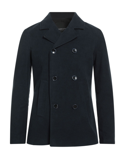 Shop Marciano Man Coat Midnight Blue Size 48 Cotton, Wool