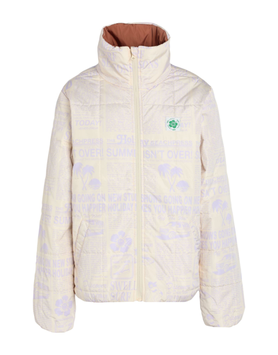 Shop Vans Em On Holiday Rev Foundry Jacket Woman Puffer Ivory Size L Polyester In White