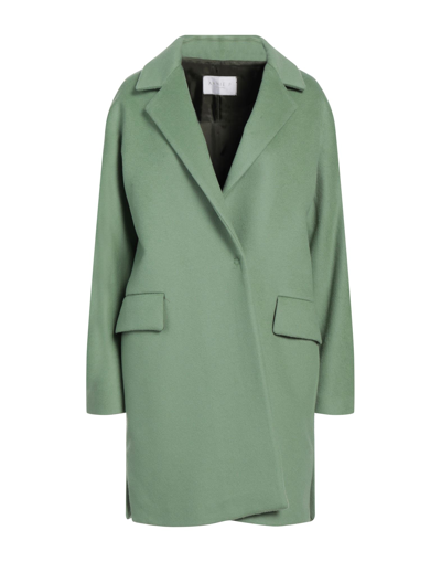 Shop Annie P . Woman Coat Sage Green Size 10 Virgin Wool, Polyamide, Cashmere