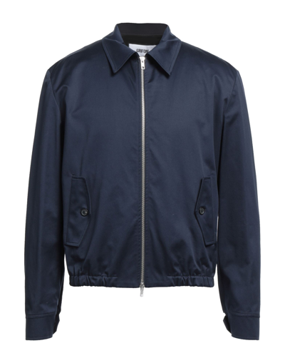 Shop Mauro Grifoni Man Jacket Midnight Blue Size 38 Cotton, Elastane