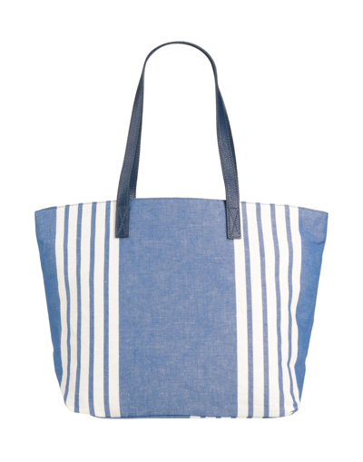 Shop My Choice Woman Shoulder Bag Blue Size - Textile Fibers, Soft Leather