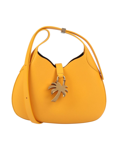 Shop Palm Angels Woman Cross-body Bag Apricot Size - Calfskin In Orange
