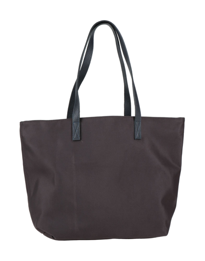 Shop My Choice Woman Shoulder Bag Dark Brown Size - Textile Fibers, Soft Leather