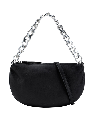 Shop Les Visionnaires Livia Chain Soft Grainy Leather Woman Handbag Black Size - Bovine Leather