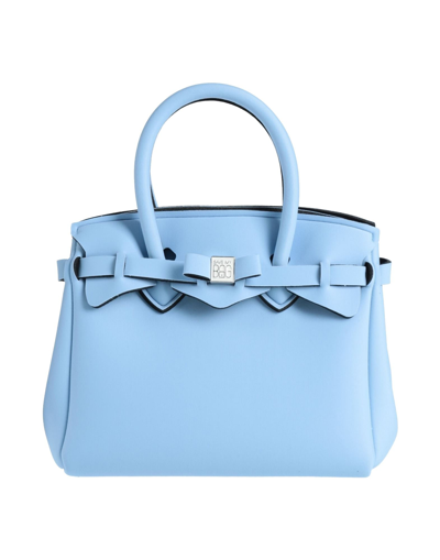 Shop Save My Bag Woman Handbag Sky Blue Size - Peek (polyether - Ether - Ketone), Polyamide, Elastane
