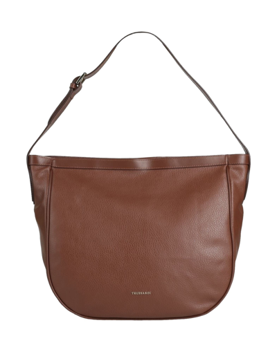 Shop Trussardi Woman Shoulder Bag Cocoa Size - Calfskin In Brown
