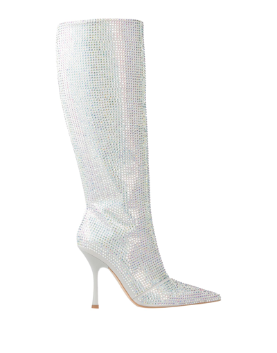 Shop Liu •jo Woman Boot Light Grey Size 8 Textile Fibers