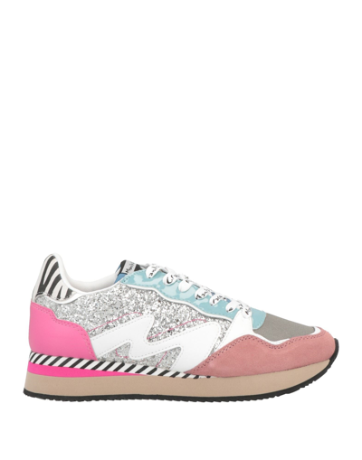Shop Manila Grace Woman Sneakers Pastel Pink Size 6 Soft Leather, Textile Fibers