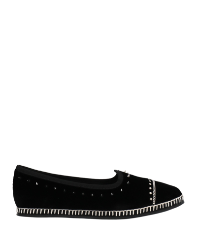 Shop Giuseppe Zanotti Woman Loafers Black Size 6 Textile Fibers