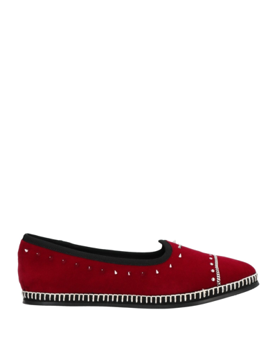 Shop Giuseppe Zanotti Woman Loafers Red Size 8 Textile Fibers